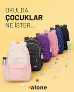 Alone Laptop Okul Sırt Çantası 9105 Siyah