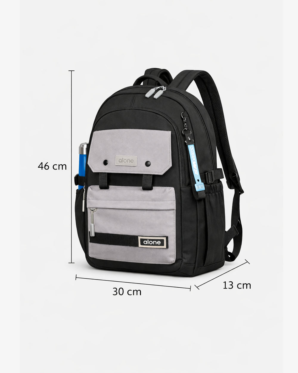 Alone Laptop Bölmeli Sırt Çantası - 77213 Siyah-Gri