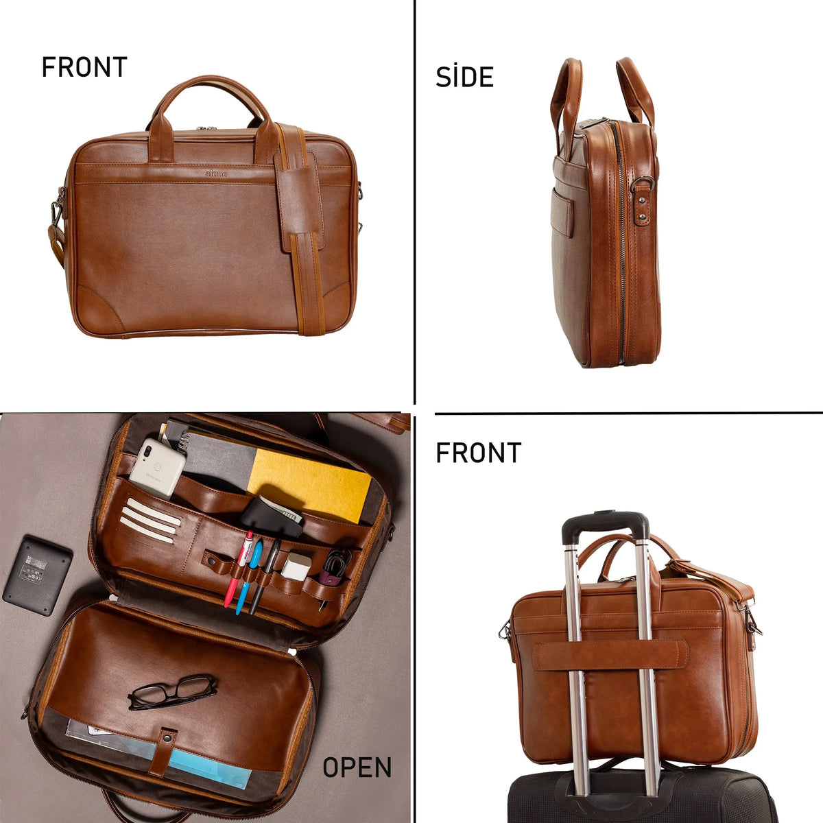 Alone Organizer Laptop Evrak Çantası 1005 Taba - görüntü 4