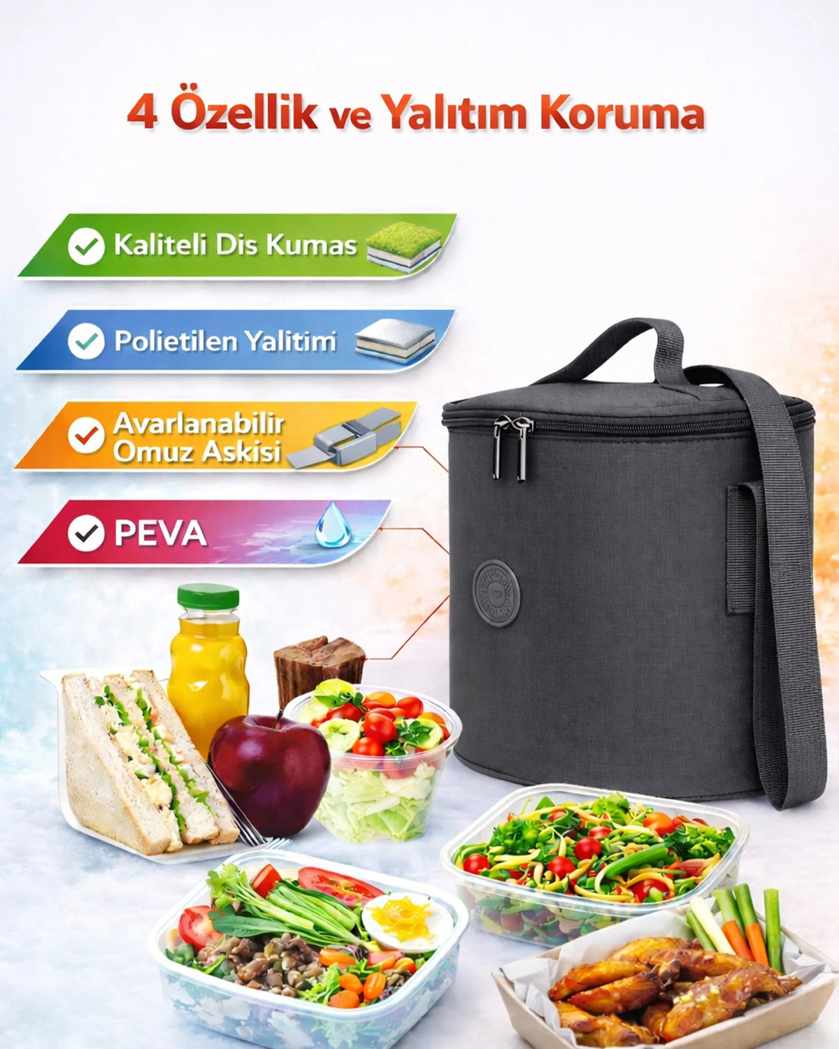 Alone Arya Termal Yemek Çantası 9311 Gri - görüntü 6