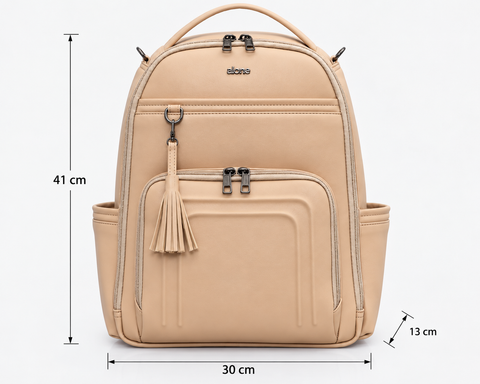 ALONE 9360 bej anne bebek bakım çantası, ölçüleri: 41 cm yükseklik, 30 cm genişlik, 13 cm derinlik