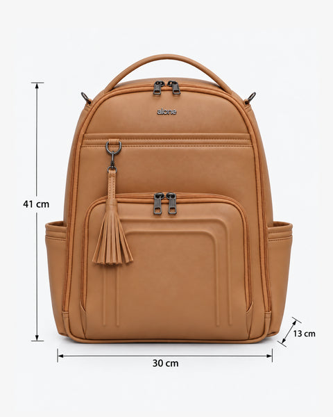 ALONE 9360 camel anne bebek bakım çantası, ölçüleri: 41 cm yükseklik, 30 cm genişlik, 13 cm derinlik