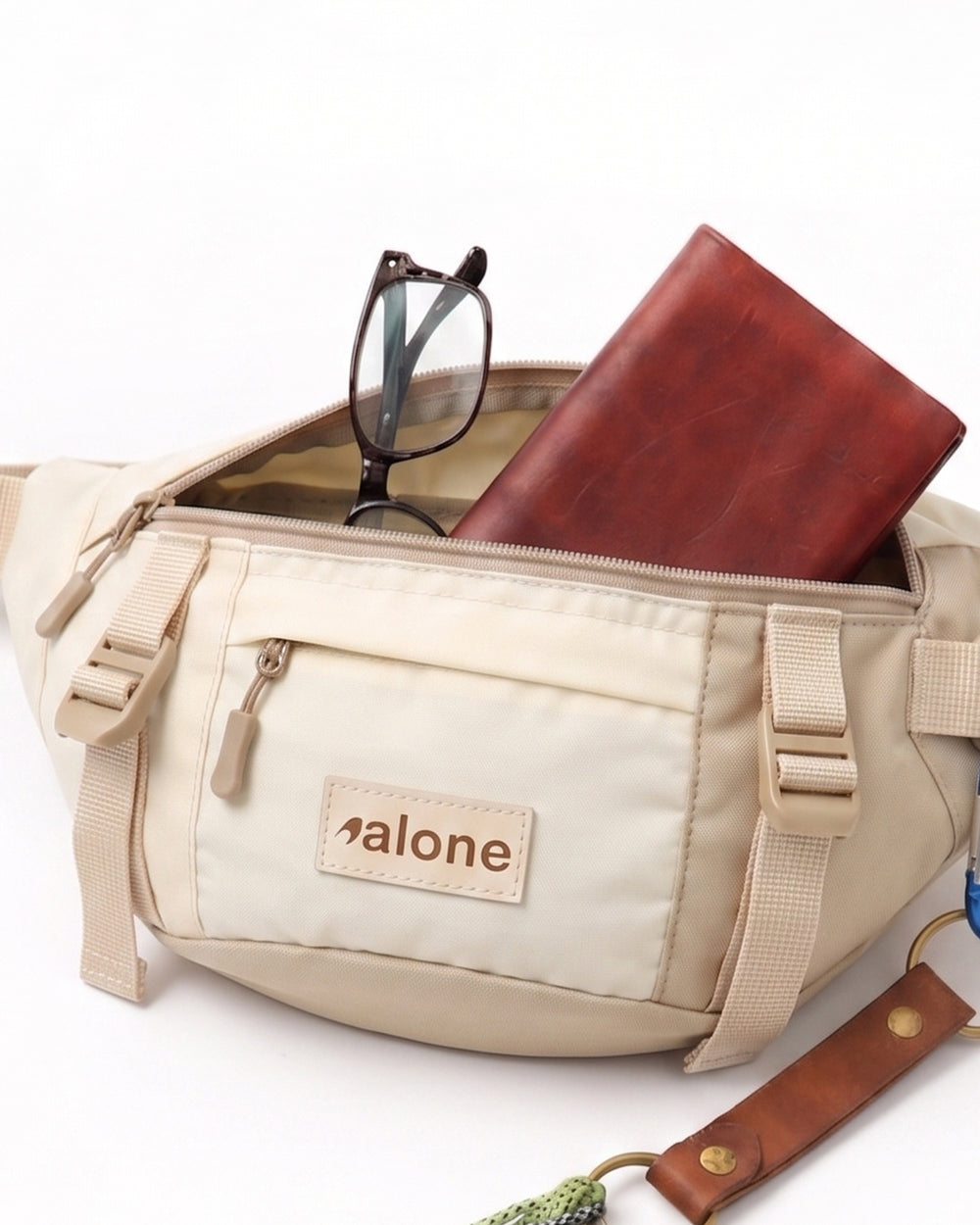 Alone Unisex Bel Çantası -Bej 6060