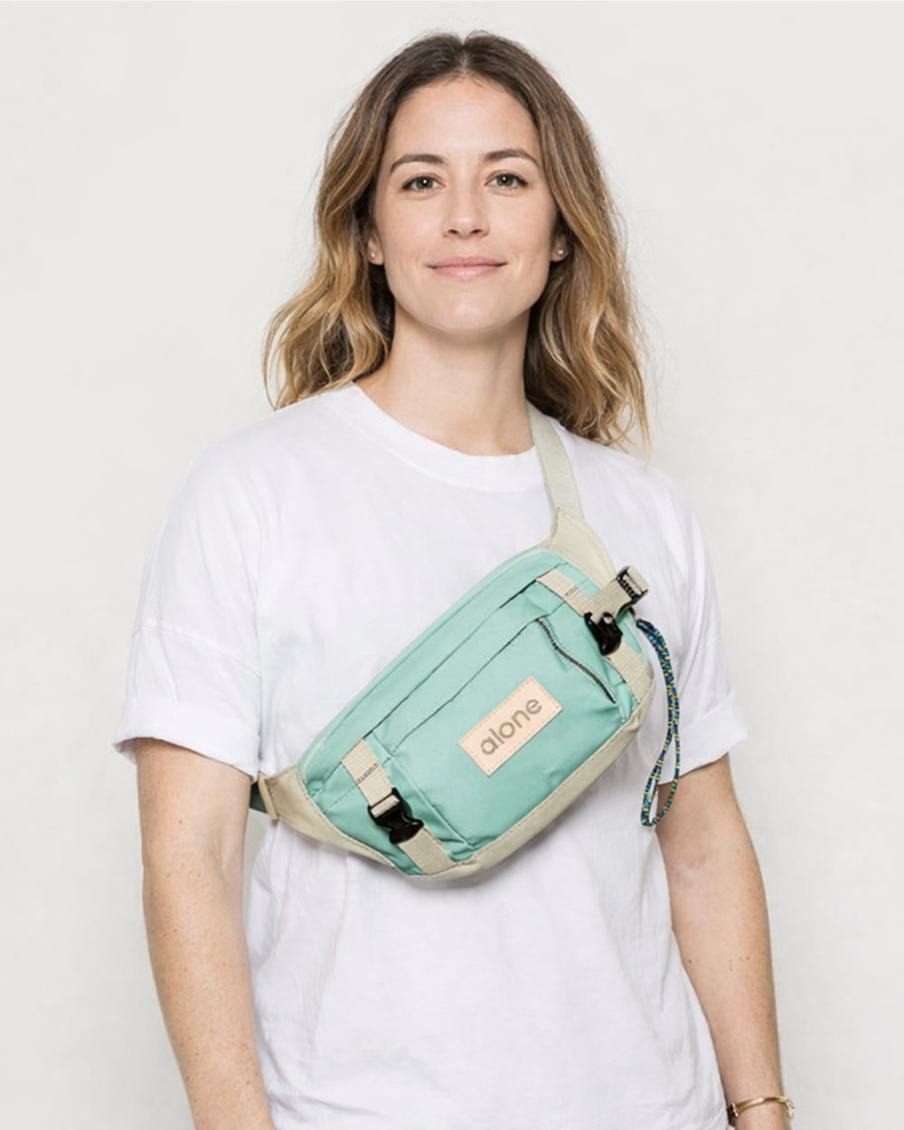 Alone Unisex Bel Çantası -Mint Yeşili & Bej 6060