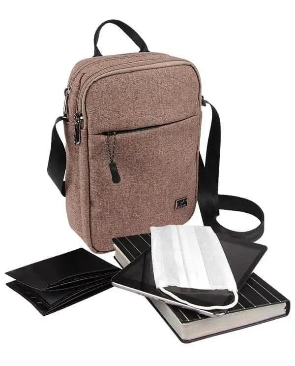 Crossbody kumaş Kadın Omuz Çantası Kahverengi |Alone 8711 - alonebag