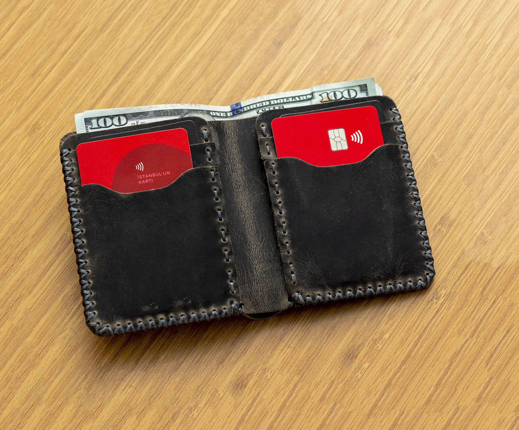 Gri Erkek Deri kartlık Cüzdan | Alone 102 - alonebag