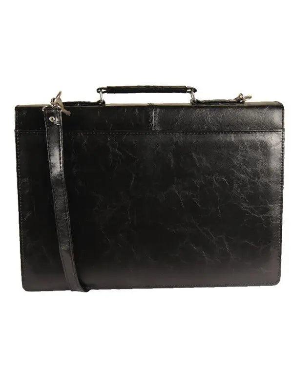 Deri Görünümlü Evrak Çantası | Alone 1208 Siyah - alonebag