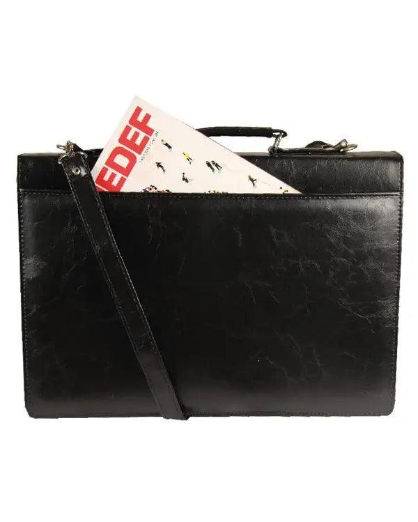 Deri Görünümlü Evrak Çantası | Alone 1208 Siyah - alonebag