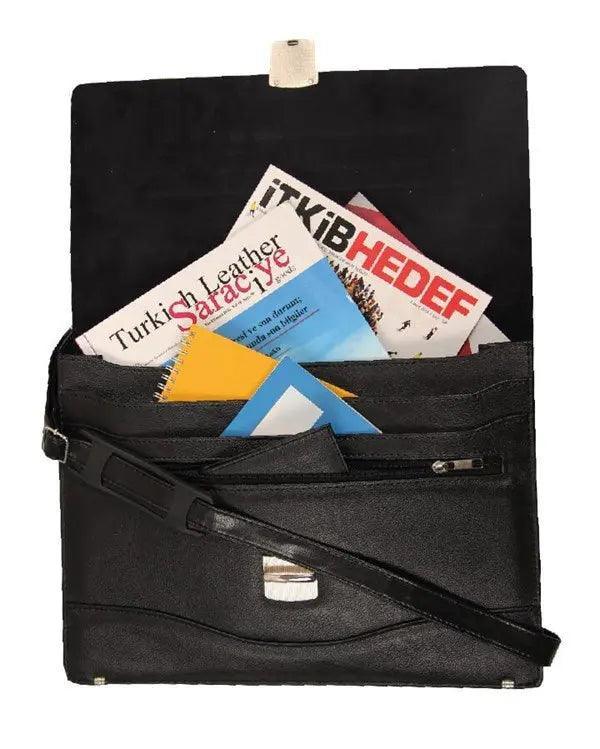 Deri Görünümlü Evrak Çantası Erkek | Alone 1406 Kahverengi - alonebag