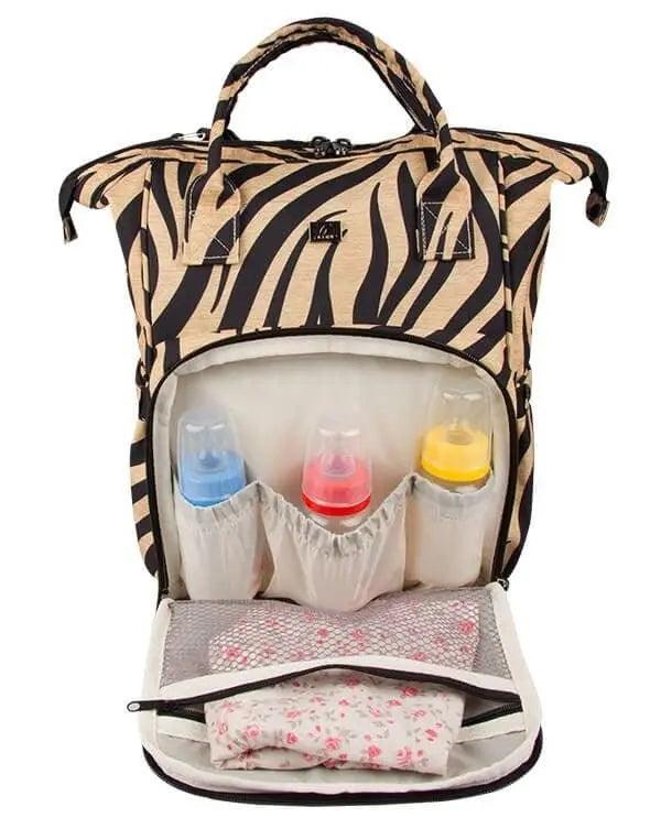 Bebek Bakım Sırt Çantası|9305 Zebra/Gold - alonebag