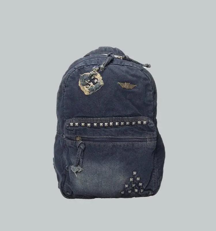 Kadın Denim Sırt Çantası - Yeşil Denim | 5118 - alonebag