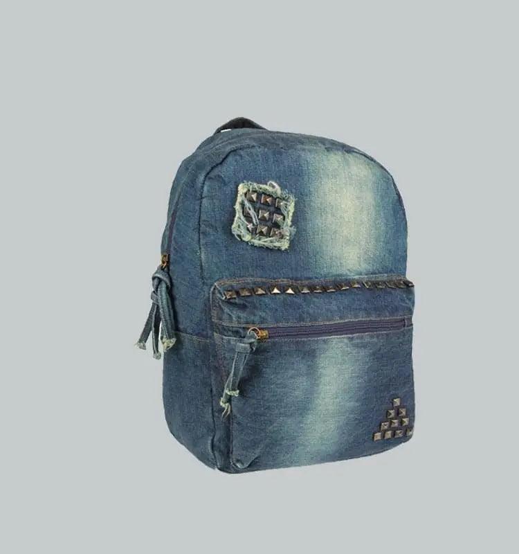 Kadın Denim Sırt Çantası - Yeşil Denim | 5118 - alonebag