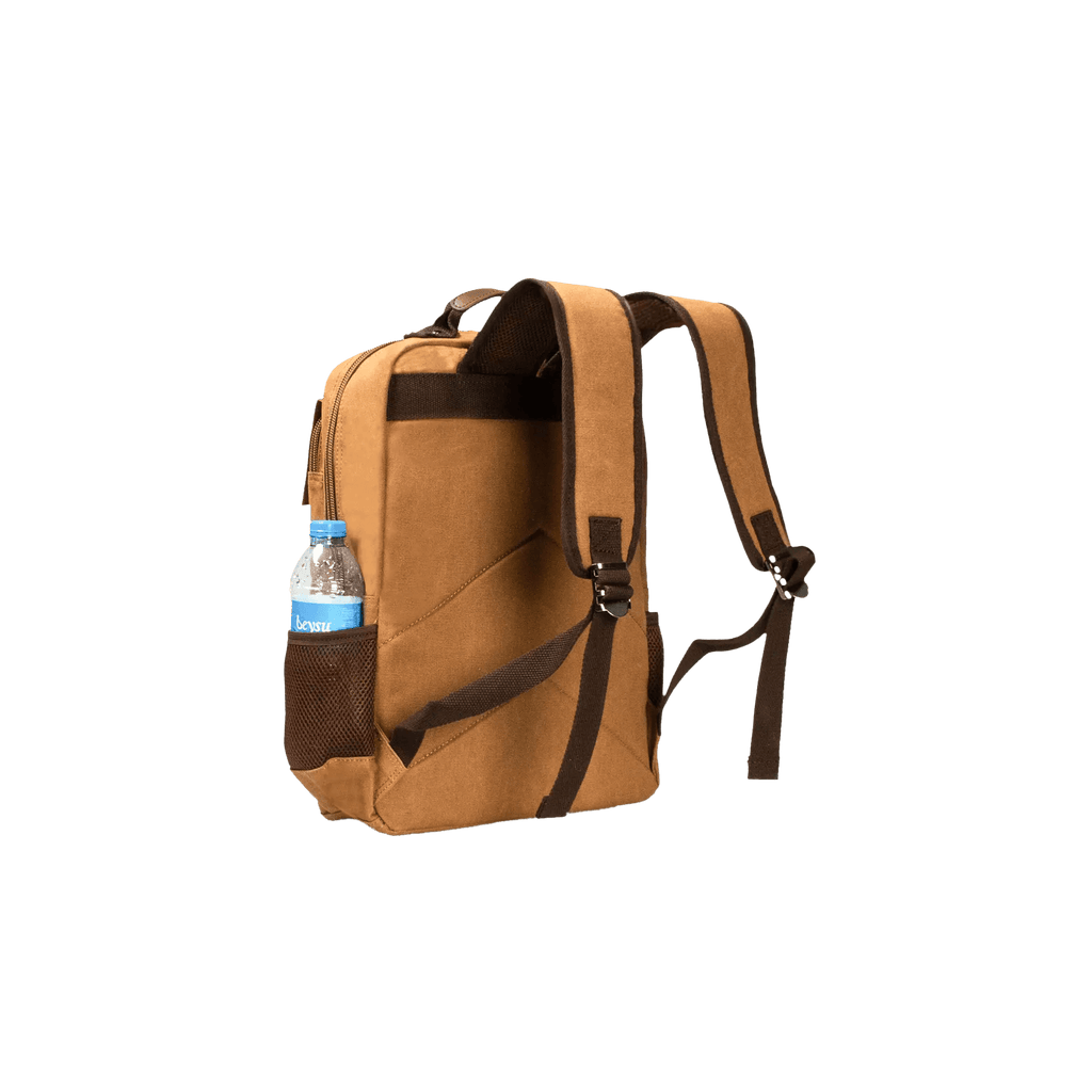 Kanvas Laptop Gözlü Sırt Çantası - Alone | 5045 Kahverengi - alonebag