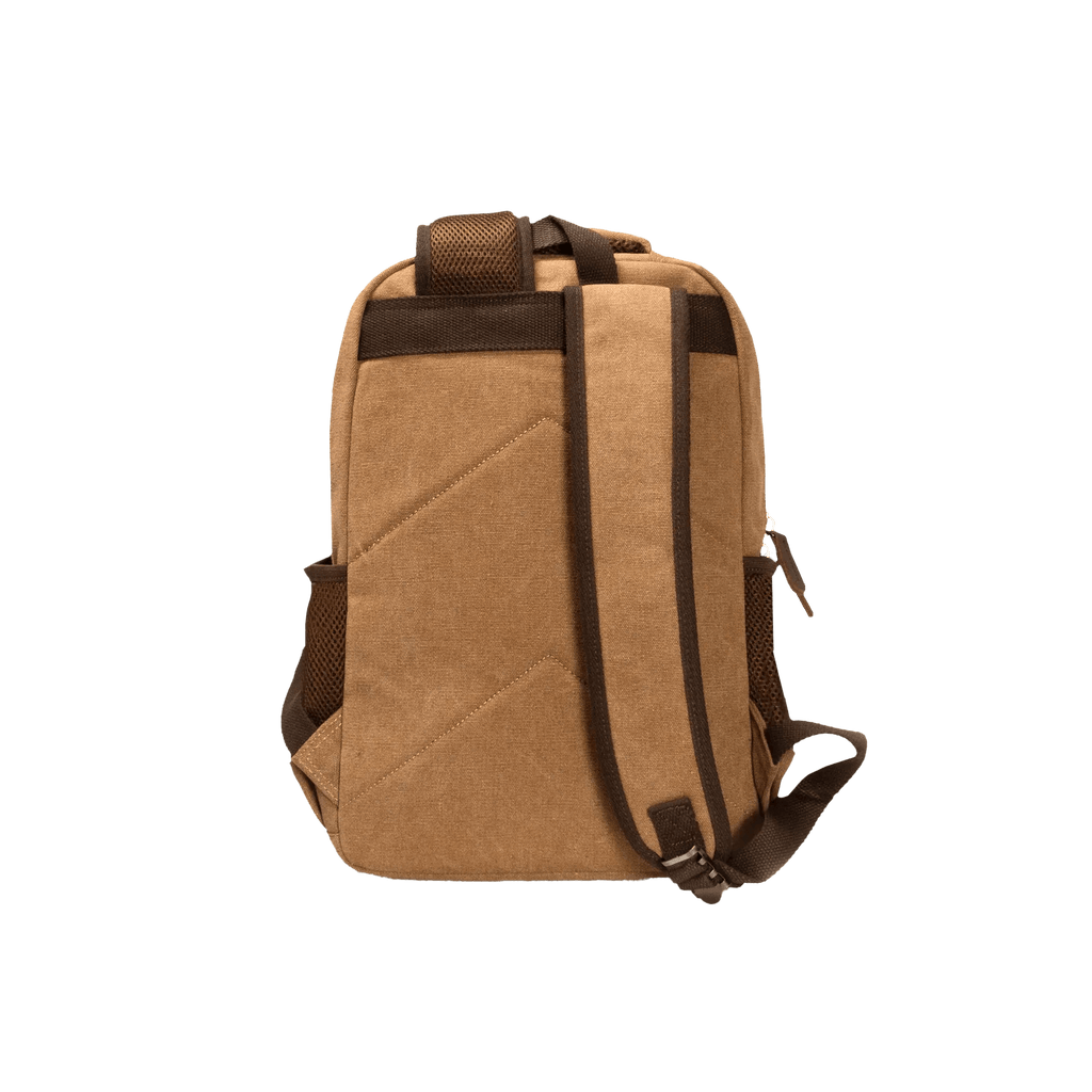 Kanvas Laptop Gözlü Sırt Çantası - Alone | 5043 Kahverengi - alonebag