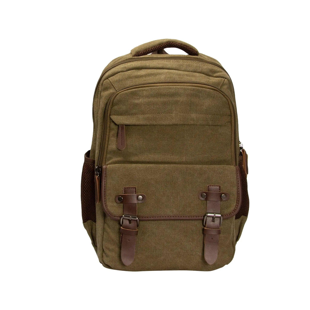 Kanvas Laptop Gözlü Sırt Çantası - Alone | 5043 Kahverengi - alonebag