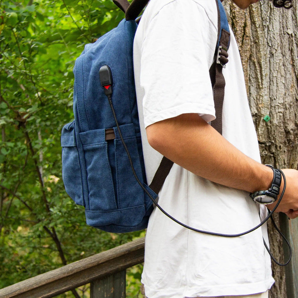 Kanvas Laptop Gözlü Sırt Çantası - Alone | 5044 Mavi - alonebag