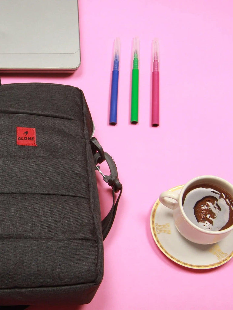 Siyah Kumaş Kadın Erkek Laptop Çantası | 8706 Alonebag - alonebag