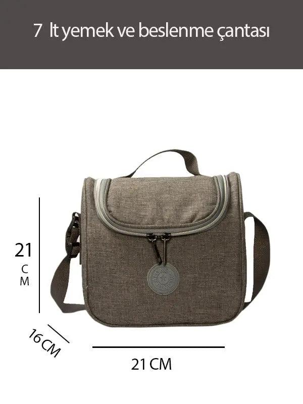 Termal Beslenme ve Biberon Yemek Taşıma Çantası - Gri Renk |Alone 9312 - alonebag