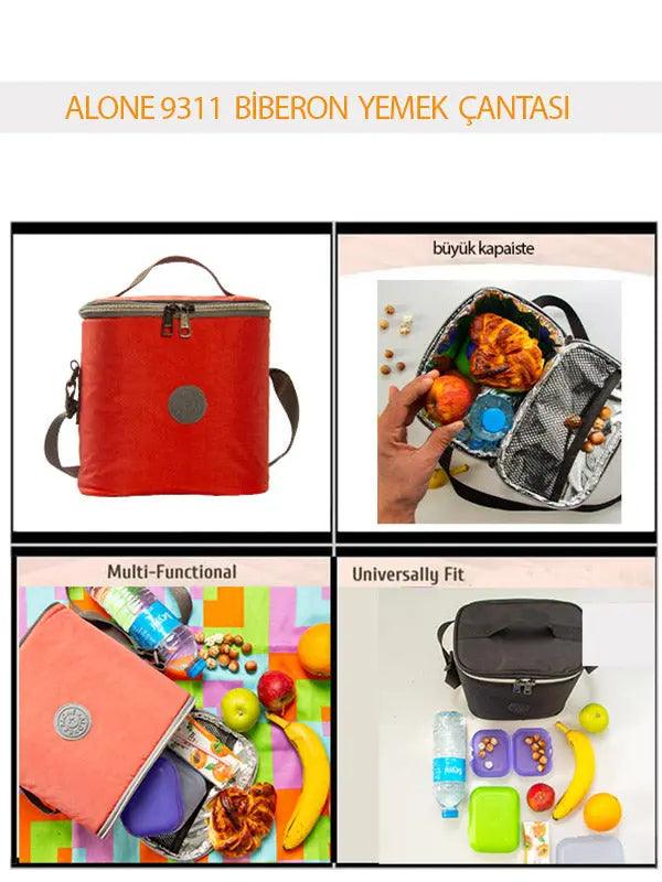 Termal Pembe Beslenme Biberon ve Bebek Yemek Çantası - Alone 9311 - alonebag