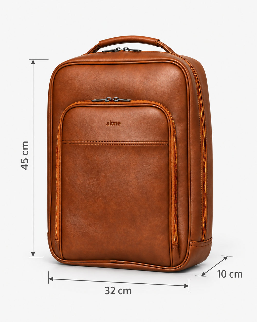 Alone 1027 taba laptop sırt çantası ölçüleri: 45 cm yükseklik, 32 cm genişlik, 10 cm derinlik