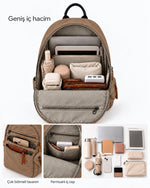 Alone 776118 camel sırt çantası iç görünüm, bölmeler ve iç cep