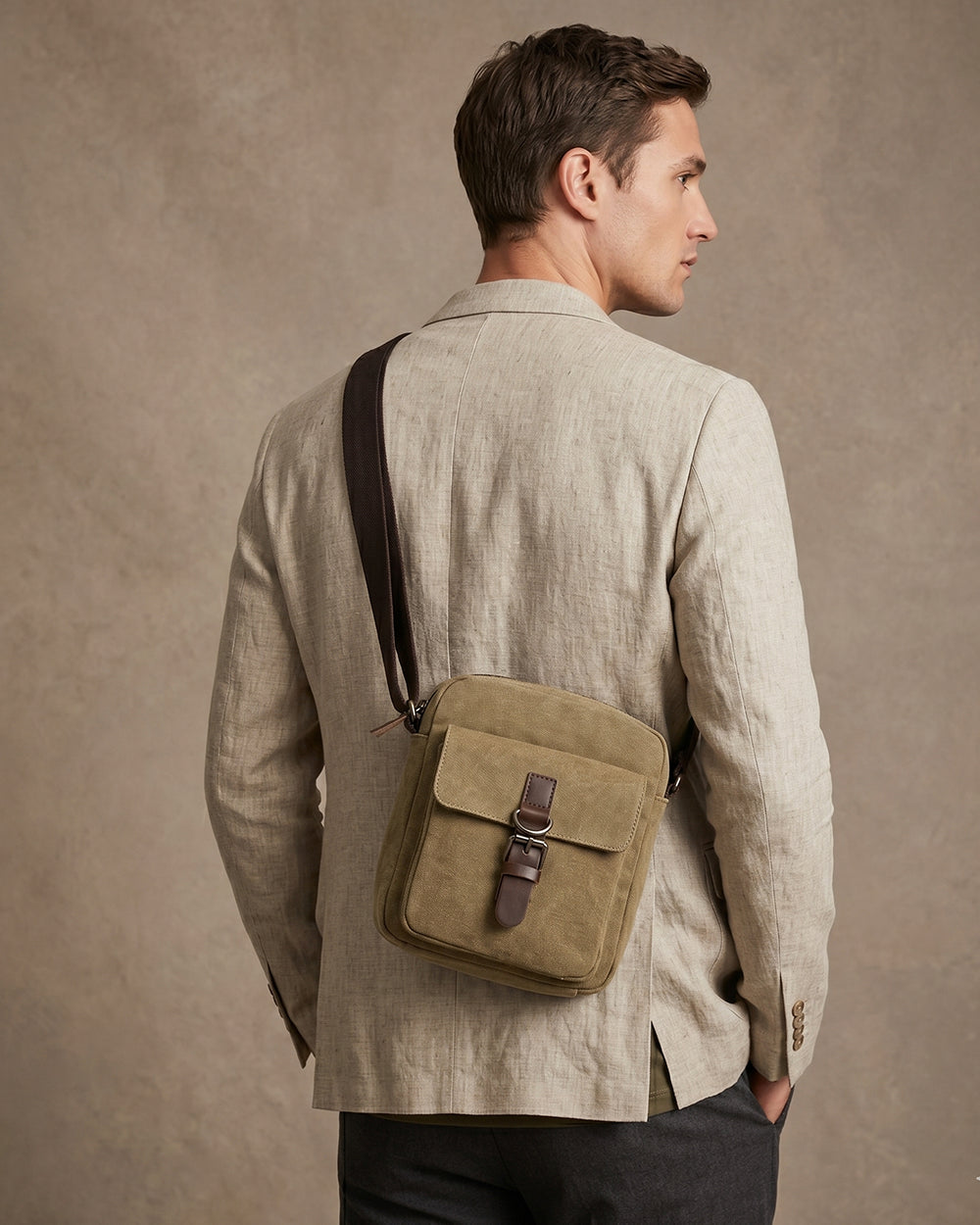 Alone Canvas Crossbody -Bej 5048