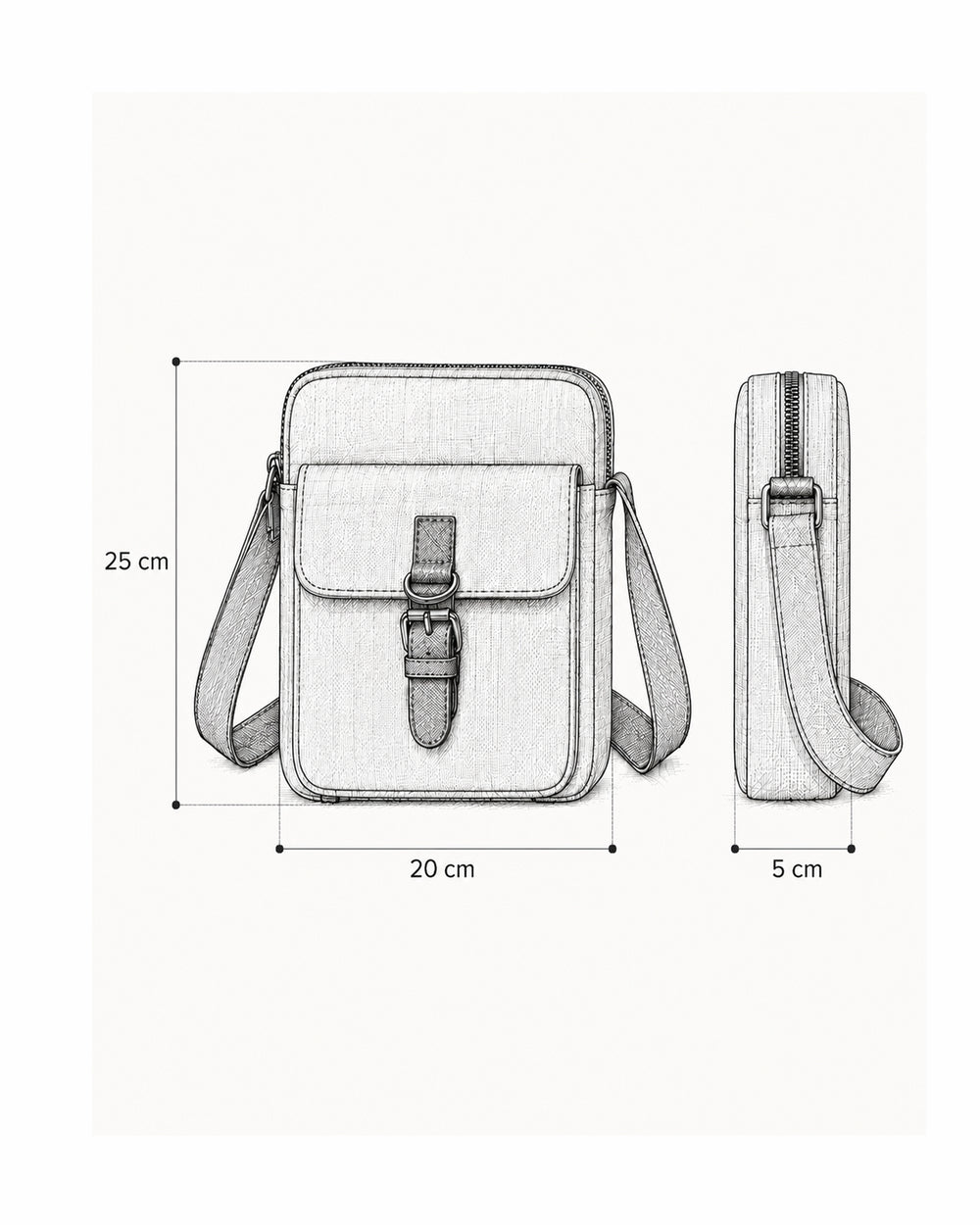 Alone Canvas Crossbody -Bej 5048