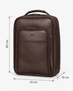 ALONE 1025 kahverengi suni deri laptop sırt çantası, ölçüleri: 45 cm yükseklik, 32 cm genişlik, 10 cm derinlik