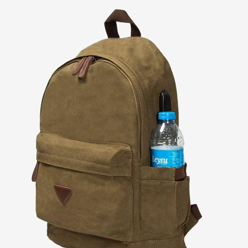 Kanvas Laptop Gözlü Sırt Çantası - Alone | 5044Haki - alonebag