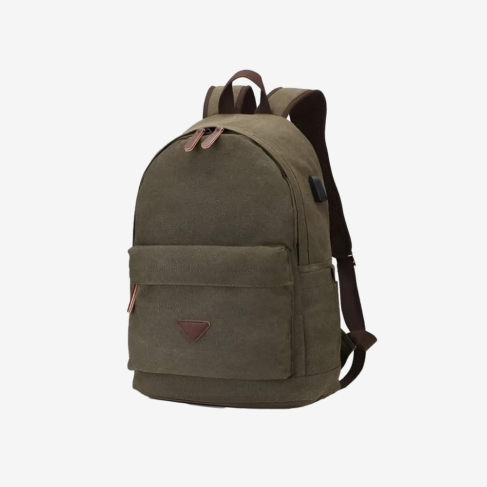 Kanvas Laptop Gözlü Sırt Çantası - Alone | 5044Haki - alonebag